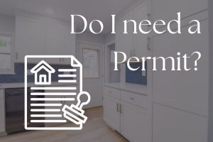 Remodeled kitchen with a permit overlay.